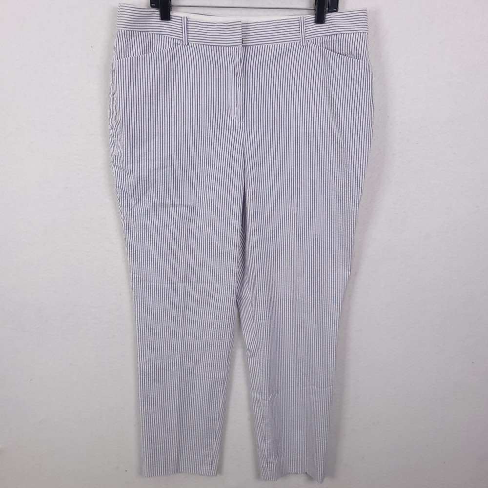 Brooks Brothers White with Navy Pinstripe Trousers